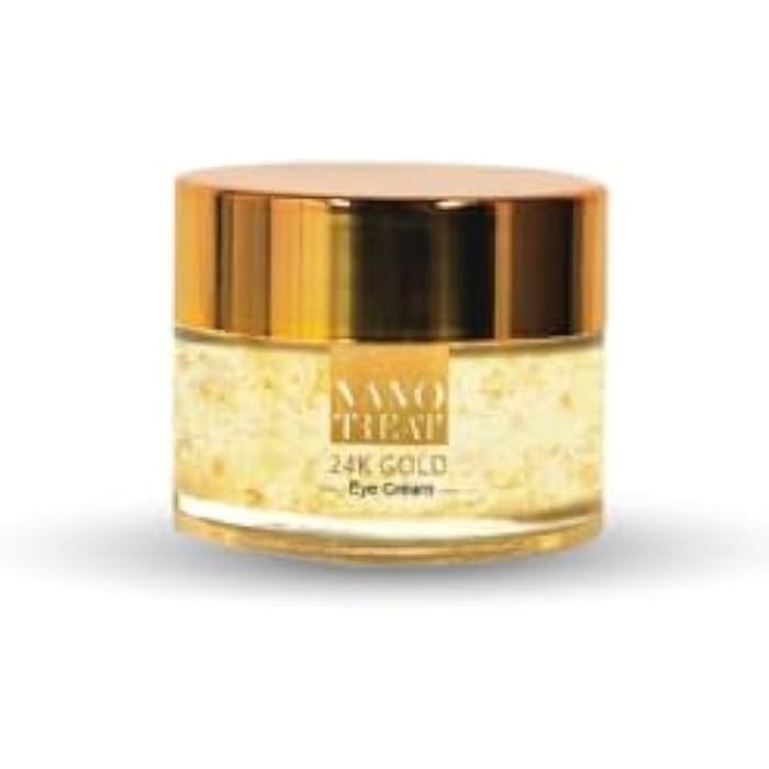 NanoTreat 24K Gold Night Cream, Anti-Aging & Whitening, Facial Moisturizer with Gold Particles, Vitamin C, E & Hyaluronic Acid, Advanced Liposomal Technology - Image 1